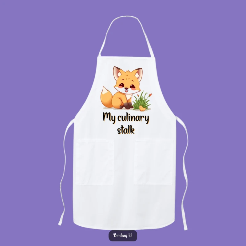 Funny Fox Cub Apron: Curious Nature Kitchenwear for Enthusiastic Cooks
