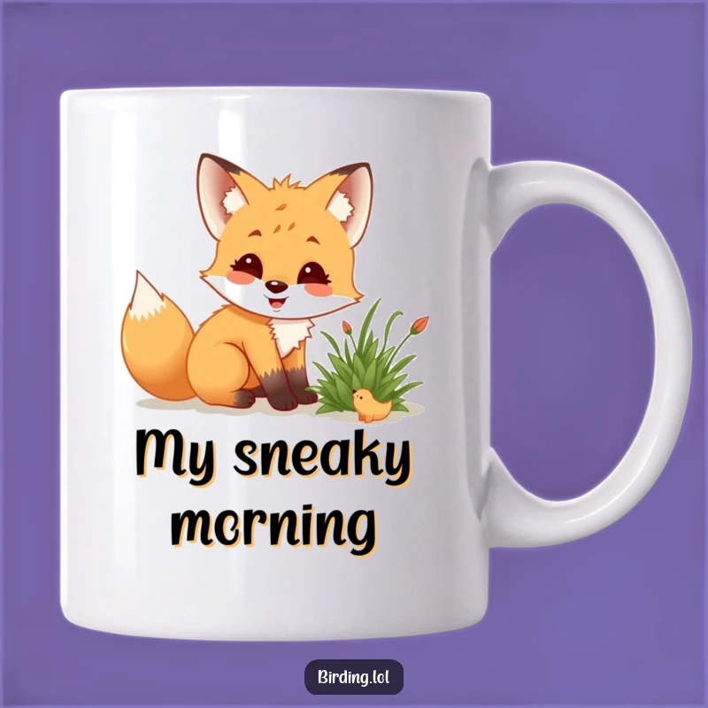 Funny Fox Cub Nature Mug: Curious Observation Gift for Wildlife Lovers