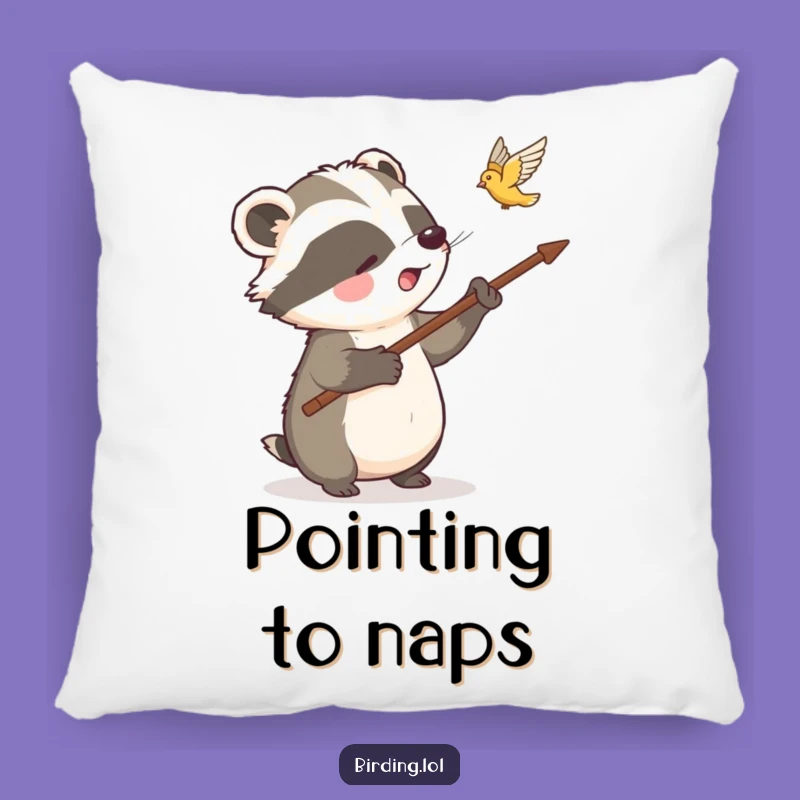 Funny Badger Pillow - Cozy Nature Cushion, Adorable Funny Accent