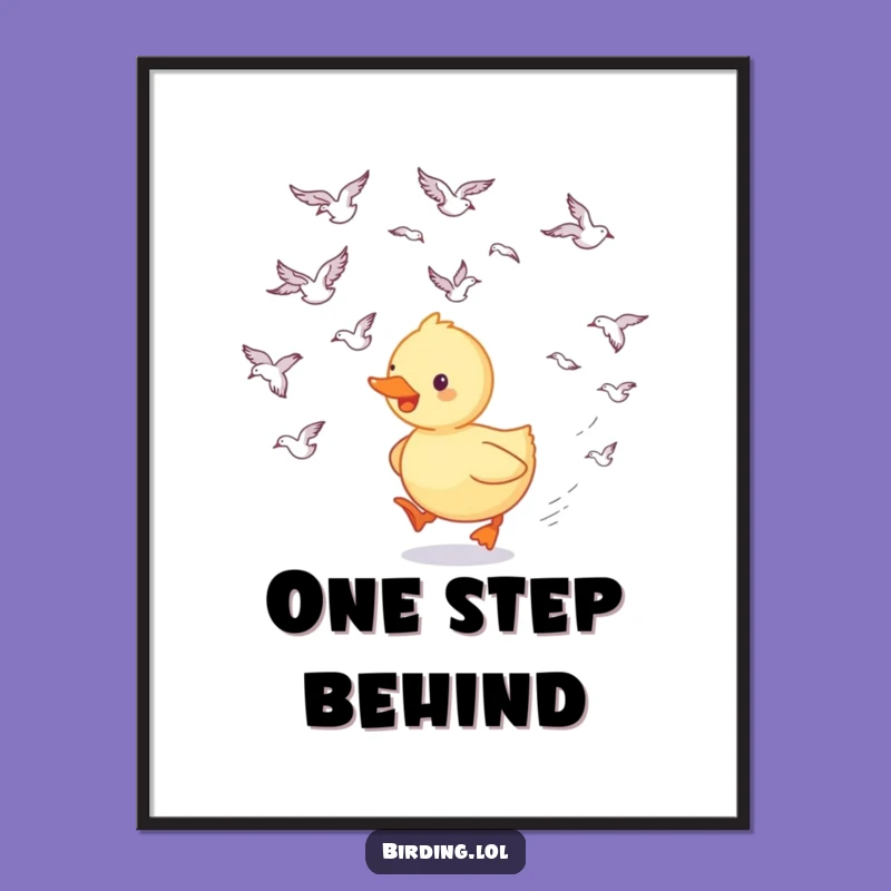 Funny Duckling Digital Art - Instant Download, Whimsical Bird Follower Decor