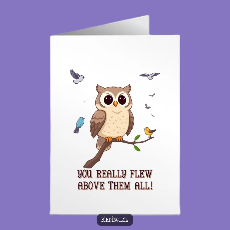 Free Printable Congrats Card: Wise Owl Cheers Your Success Funny Downloadable
